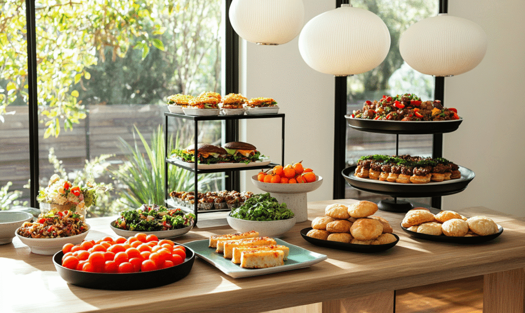 Traditional party food ideas buffet for South Asians