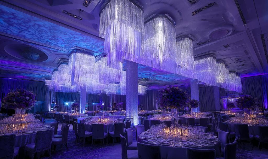 Lighting at simple wedding decoration ideas for reception
