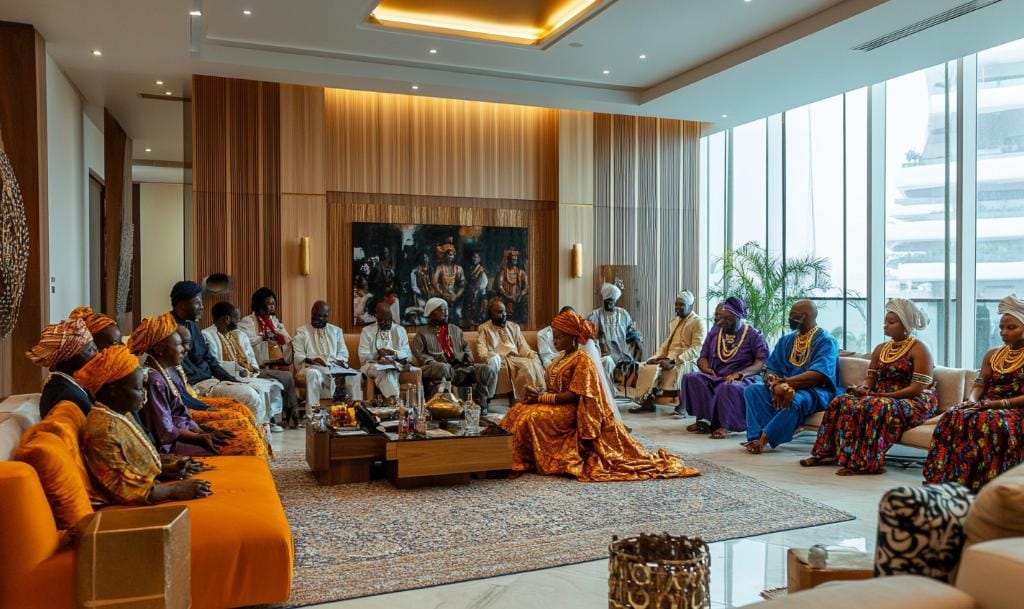Scene at a Nigerian traditional wedding