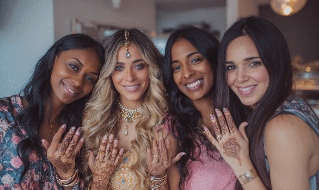 hen do nails in Indian wedding