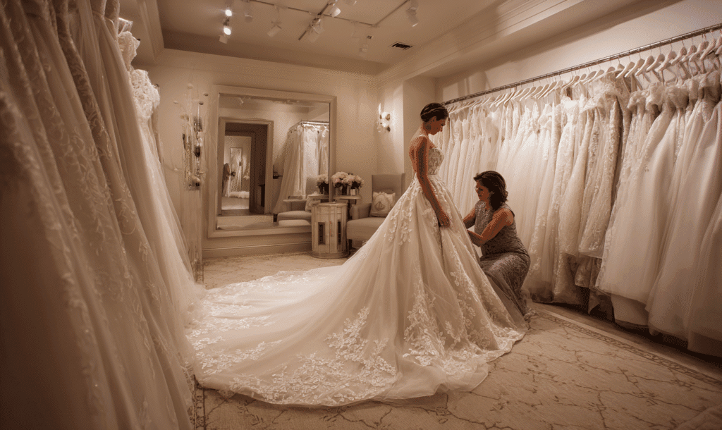 wedding dress fitting